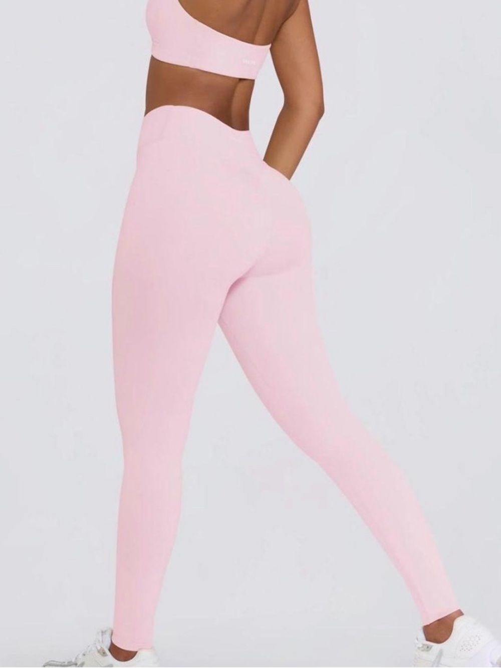 High-Waist Seamless Leggings in Light Pink